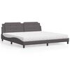 vidaXL Bett mit Matratze "Zadar" Grau 200x200 cm Kunstleder