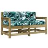 vidaXL Gartenst&uuml;hle mit Kissen 2 Stk. Kiefernholz Impr&auml;gniert