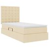 vidaXL Bett mit Stauraum und LED mit LED Creme 100 x 200 cm Polyester