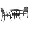 vidaXL Gartentisch Set 3 stk. Schwarz Gussaluminium