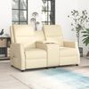 vidaXL 2-Sitzer Massagesessel Creme Kunstleder