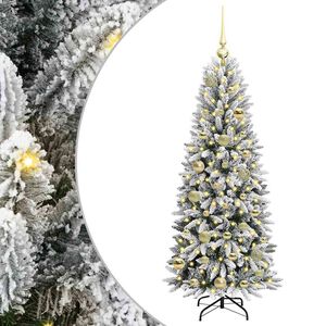 vidaXL Künstlicher Weihnachtsbaum mit 150 LEDs mit Ständer Weiß 120 cm