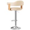 vidaXL Barhocker 2 Stk. Creme Bugholz und Kunstleder