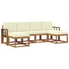 vidaXL Outdoor-Sofagarnitur mit Kissen 6 pcs Natur und Creme