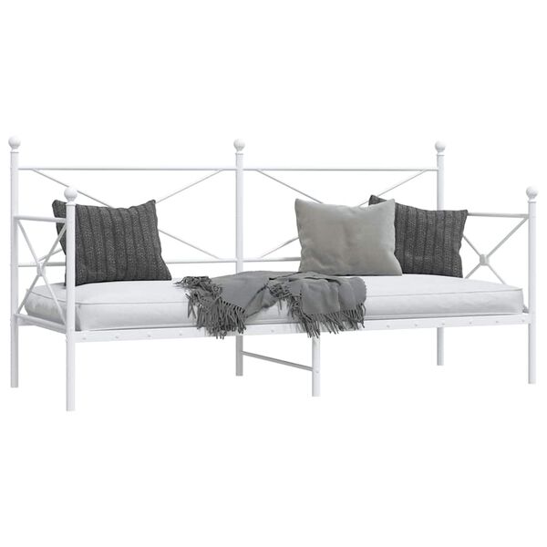 vidaXL Tagesbett ohne Matratze Wei&szlig; 90x190 cm Stahl