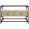 vidaXL TV-Schrank mit Glasplatte Sonoma-Eiche 80x35x51cm Holzwerkstoff