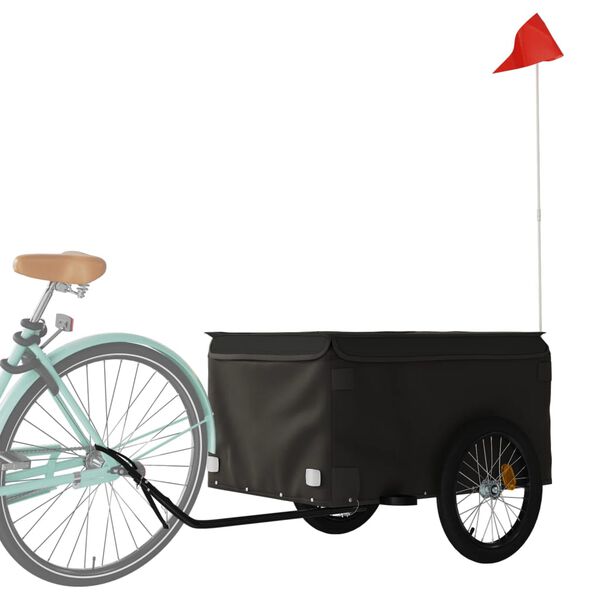 vidaXL Fahrradanh&auml;nger Schwarz 45 kg Eisen