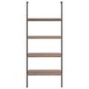 vidaXL Leiterregal mit 4 B&ouml;den Dunkelbraun und Schwarz 64x35x152,5 cm