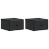 vidaXL Wandmontierter Nachttisch 2 pcs Schwarz 34,5 x 33 x 20 cm