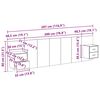 vidaXL Kopfteil mit Schrank 3 pcs Schwarz Eichen-Optik Holzwerkstoff
