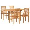 vidaXL Garten Essgruppe 5 pcs Braun Massivholz Teak