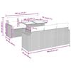 vidaXL 7-tlg. Garten-Sofagarnitur mit Kissen Schwarz Poly Rattan