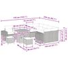 vidaXL Garten-Sofa-Set mit Kissen mit Speicher 12 pcs Schwarz