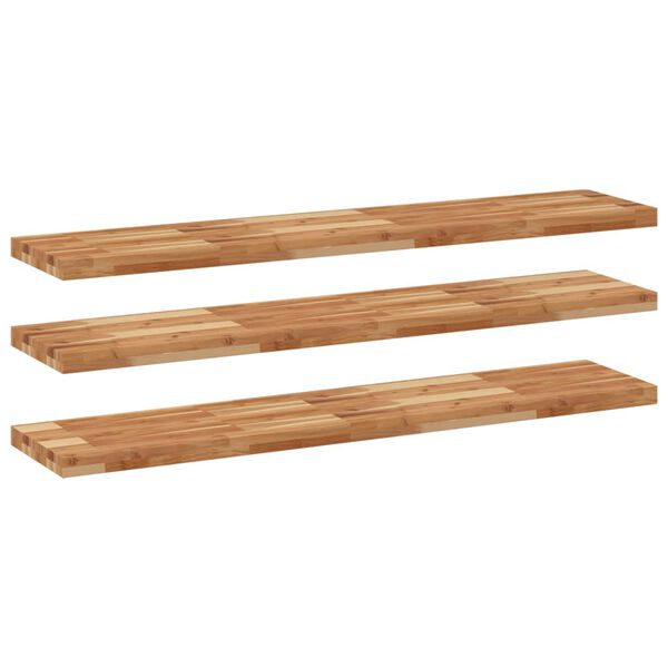 vidaXL Schweberegale 3 Stk. 160x30x4 cm Massivholz Akazie &Ouml;lbehandelt