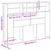 vidaXL Kopfteil Schrank Schwarz Eichen-Optik 140 x 19 x 103,5 cm