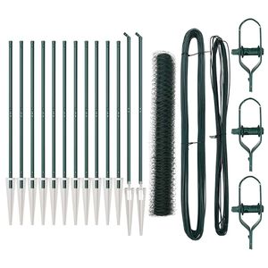 vidaXL Sechseckzaun mit Pfosten 25 x 1 m PVC-beschichteter Stahl Netz