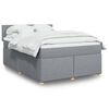 vidaXL Boxspringbett mit Matratze Hellgrau 140x190 cm Stoff