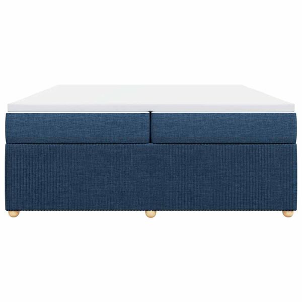 vidaXL Boxspringbett mit Matratze Blau 200x200 cm Stoff