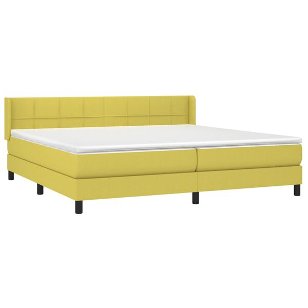 vidaXL Boxspringbett mit Matratze Gr&uuml;n 200x200 cm Stoff