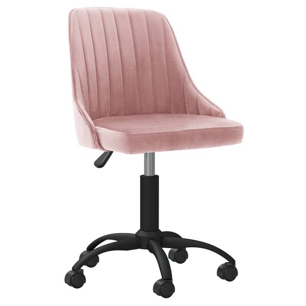 vidaXL Esszimmerst&uuml;hle 2 Stk. Drehbar Rosa Samt