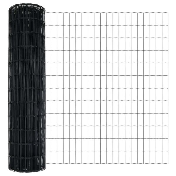vidaXL Eurozaun Grau 1,2 x 25 m PVC-beschichtetes Eisen