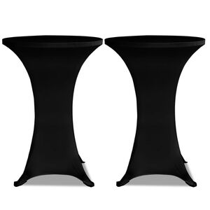 2 x Tischhusse f&uuml;r Stehtisch Stretchhusse &Oslash;60 cm schwarz