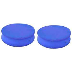 vidaXL Poolabdeckungen 2 Stk. f&uuml;r 450-457 cm Runde Aufstellpools