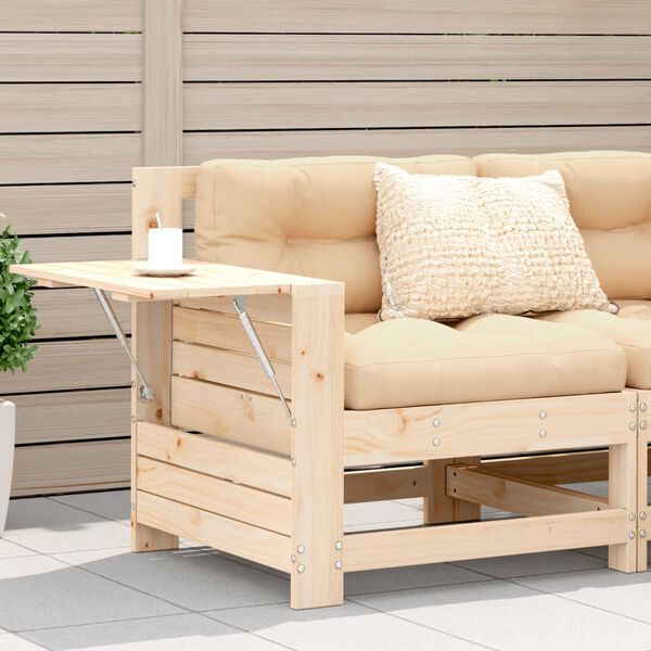 vidaXL Gartensofa mit Armlehne und Kissen Massivholz Kiefer