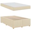 vidaXL Bettrahmen mit Matratze Creme 120 x 190 cm Stoff