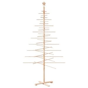 vidaXL Weihnachtsbaum Holz zum Schm&uuml;cken 210 cm Massivholz Kiefer