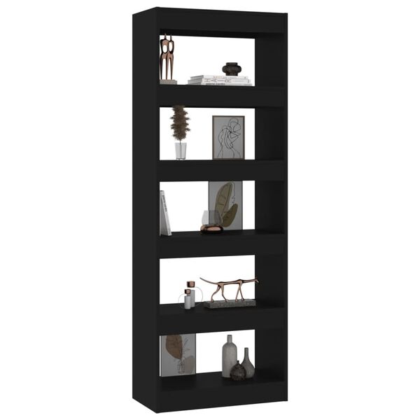 vidaXL B&uuml;cherregal/Raumteiler Schwarz 60x30x166 cm Holzwerkstoff