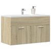 vidaXL Waschbeckenunterschrank Sonoma-Eiche 90x38,5x46 Holzwerkstoff