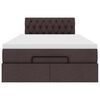 vidaXL Ottoman-Bett mit Matratze Dunkelbraun 120x200 cm Stoff