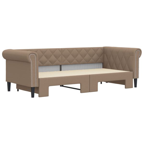 vidaXL Tagesbett Ausziehbar Cappuccino 90x200 cm Kunstleder