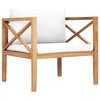 vidaXL 4-tlg. Garten-Lounge-Set mit Auflagen Massivholz Teak