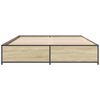 vidaXL Bettgestell Sonoma-Eiche 120x200 cm Holzwerkstoff und Metall