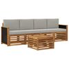 vidaXL Outdoor-Sofagarnitur mit Kissen 5 pcs Nat&uuml;rlich und Hellgrau