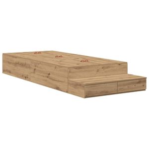 vidaXL Aufbewahrungsbettgestell Artisan-Eiche 100 cm Holzwerkstoff