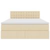 vidaXL Aufbewahrungsbett mit Matratze Creme 140 x 200 cm Holzwerkstoff