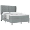 vidaXL Boxspringbett mit Kopfteil Hellgrau 160 x 200 cm Stoff