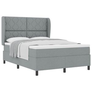 vidaXL Boxspringbett mit Kopfteil Hellgrau 160 x 200 cm Stoff