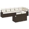 vidaXL Gartensofa-set mit Kissen 8 pcs Braun und Weiß Poly-Rattan