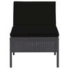 vidaXL 5-tlg. Garten-Sofagarnitur mit Auflagen Poly Rattan Schwarz