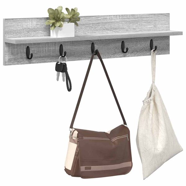 vidaXL Wandmontierter nachttisch Graues Sonoma 80 x 10,5 x 18 cm