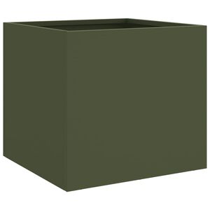 vidaXL Pflanzk&uuml;bel Olivgr&uuml;n 32x30x29 cm Stahl