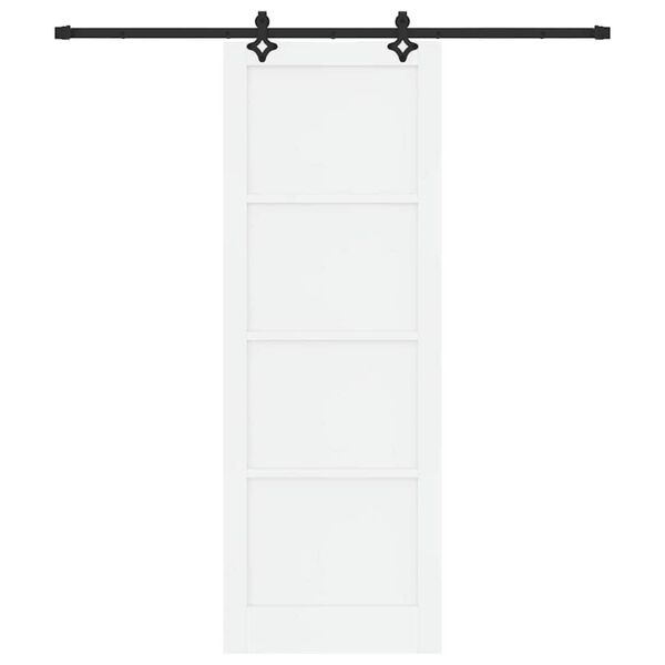 vidaXL Schiebet&uuml;r ORKDAL Wei&szlig; 83 x 232 cm Massives Kiefernholz