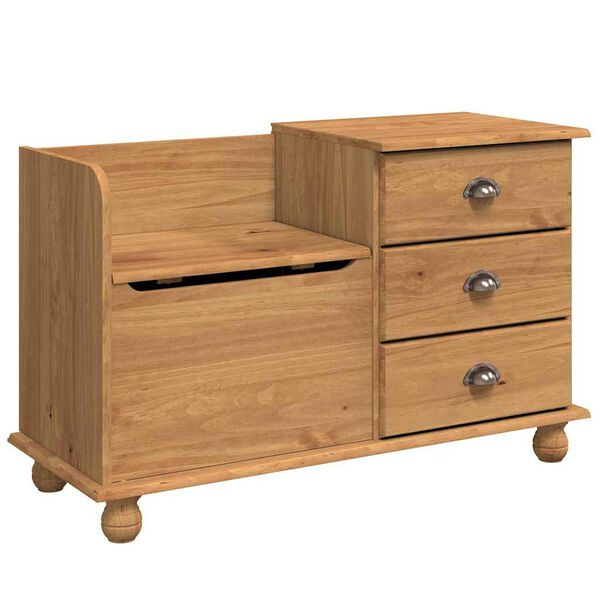 vidaXL Sitzbank mit Stauraum mit Speicher ASKIM Braun 100 x 39 x 62 cm