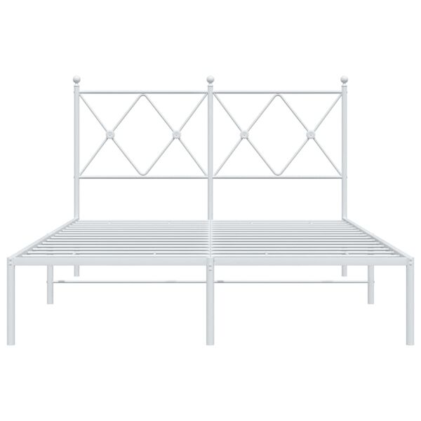 vidaXL Bettgestell mit Kopfteil Metall Wei&szlig; 120x200 cm