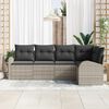 vidaXL Gartensofa-set mit Kissen 5 pcs Hellgrau Poly-Rattan