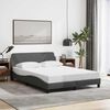 vidaXL Bettgestell "Dover" Dunkelgrau 140x200 cm Stoff